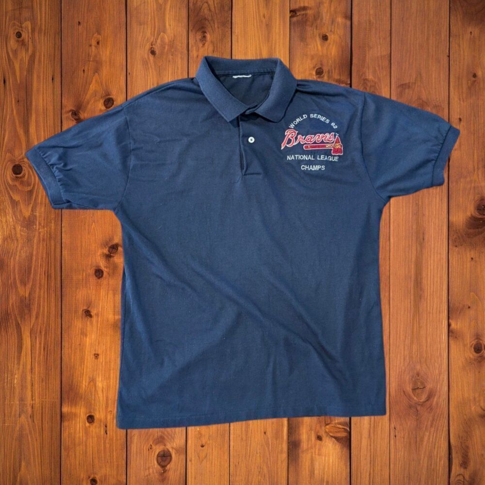 Vintage Atlanta Braves 1992 MLB World Series  Embroidered Polo Shirt M